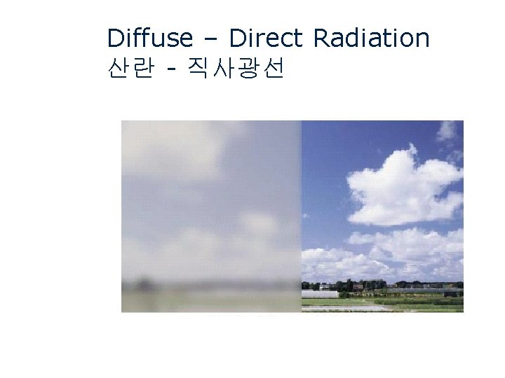 Diffuse – Direct Radiation 산란 - 직사광선 