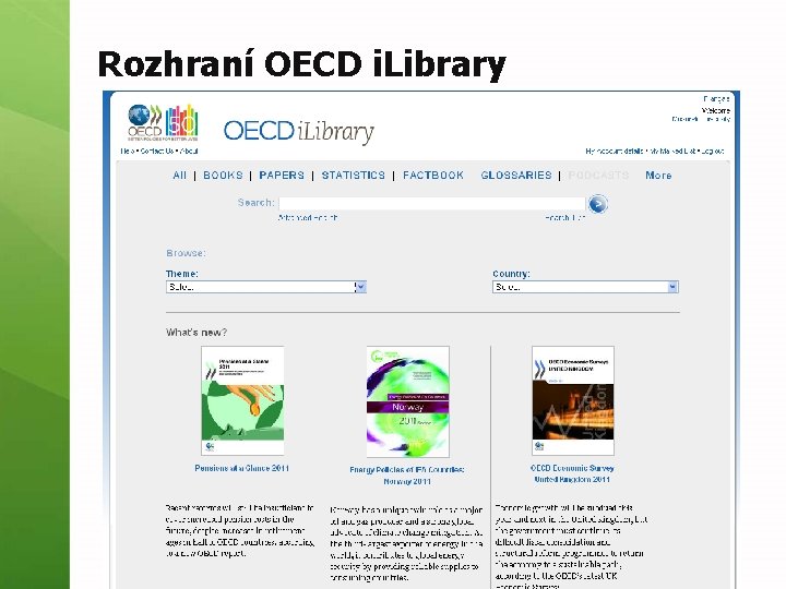 Rozhraní OECD i. Library 