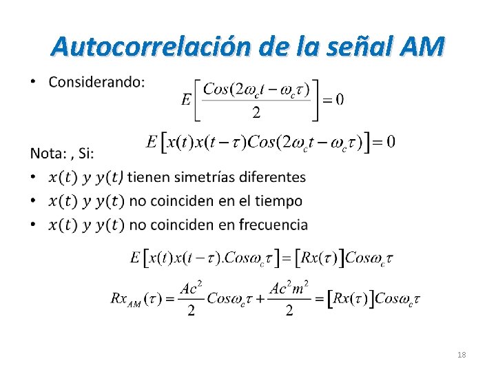 Autocorrelación de la señal AM • 18 