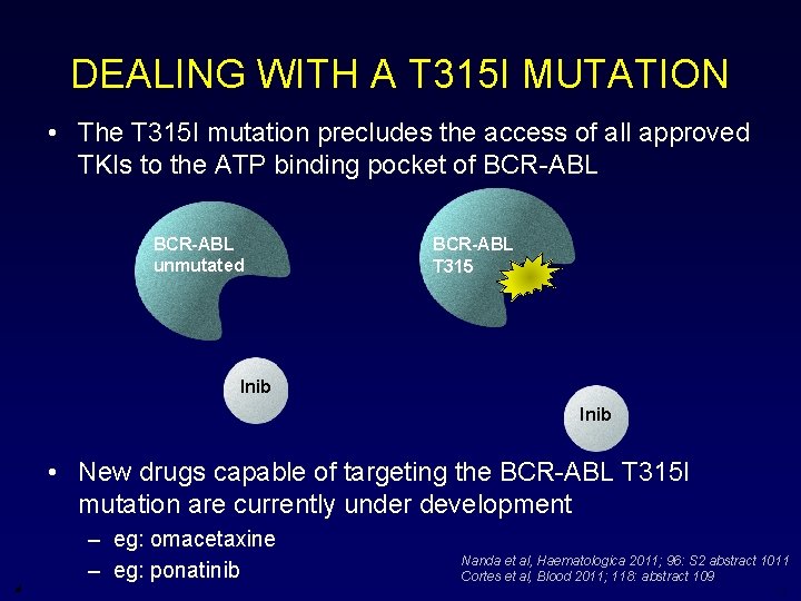 DEALING WITH A T 315 I MUTATION • The T 315 I mutation precludes