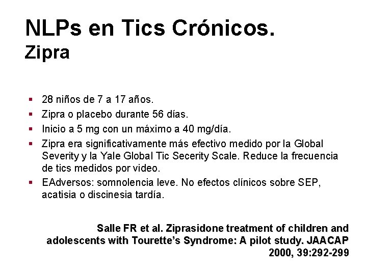 NLPs en Tics Crónicos. Zipra § § 28 niños de 7 a 17 años.