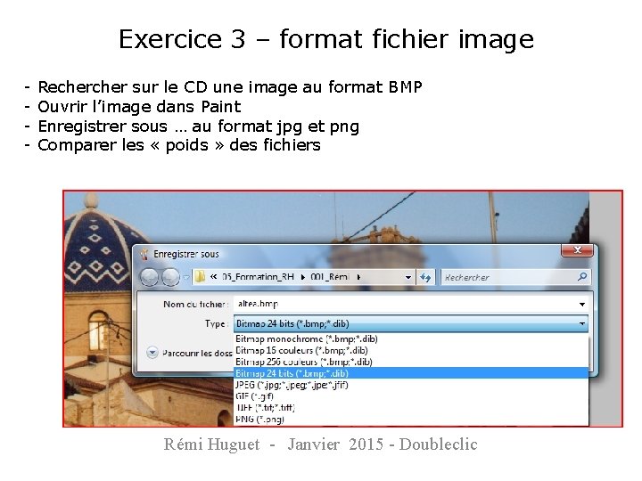 Exercice 3 – format fichier image - Recher sur le CD une image au