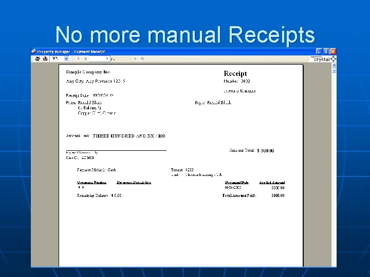 No more manual Receipts 