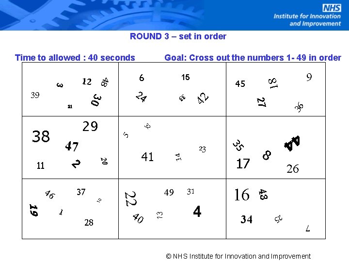 5 S Game The Numbers Game is an