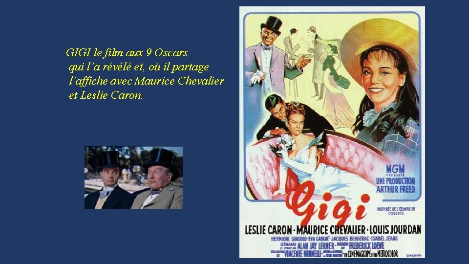 GIGI le film aux 9 Oscars qui l’a révélé et, où il partage l’affiche