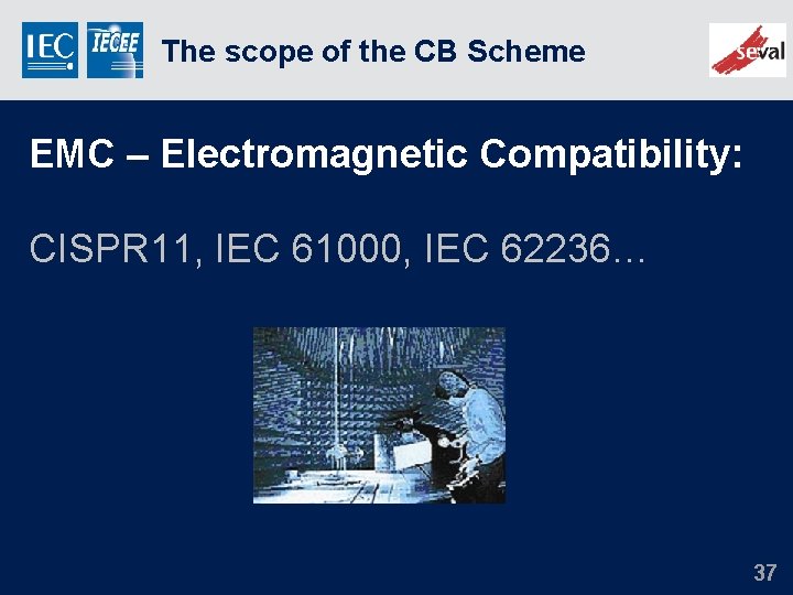 The scope of the CB Scheme EMC – Electromagnetic Compatibility: CISPR 11, IEC 61000,