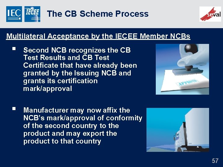 The CB Scheme Process Multilateral Acceptance by the IECEE Member NCBs § Second NCB
