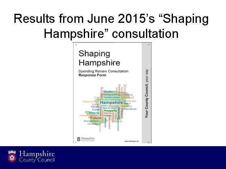 Results from June 2015’s “Shaping Hampshire” consultation 
