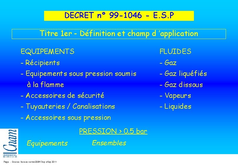 DECRET n° 99 -1046 - E. S. P Titre 1 er - Définition et DECRET n° 99 -1046 - E. S. P Titre 1 er - Définition et