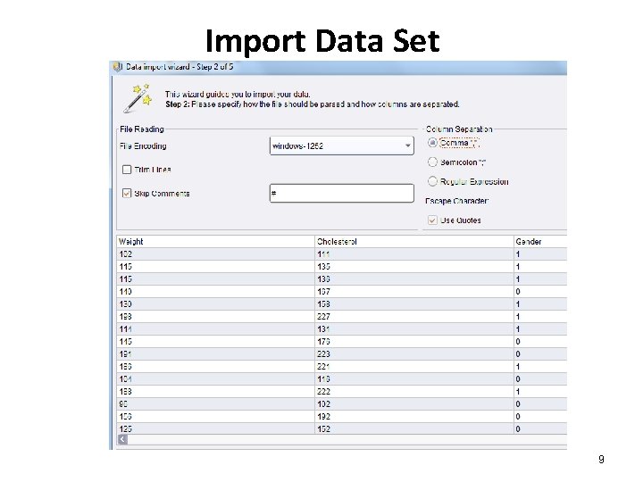 Import Data Set 9 