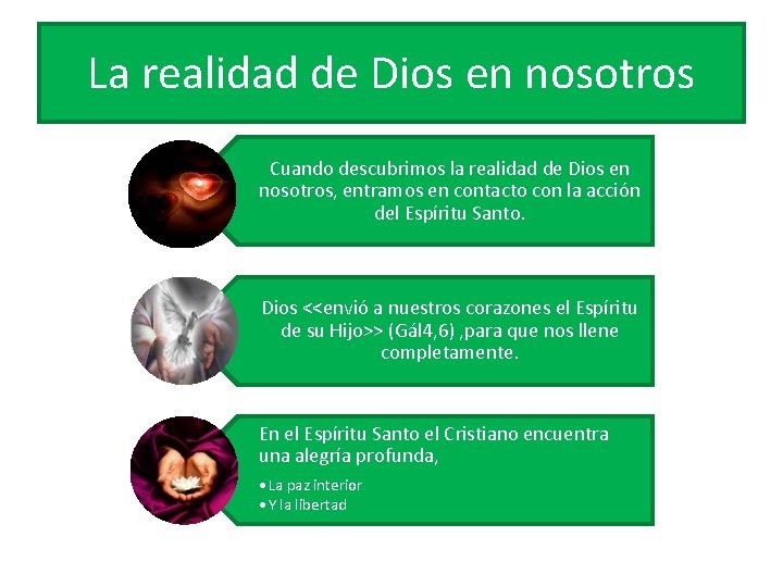 La realidad de Dios en nosotros Cuando descubrimos la realidad de Dios en nosotros,