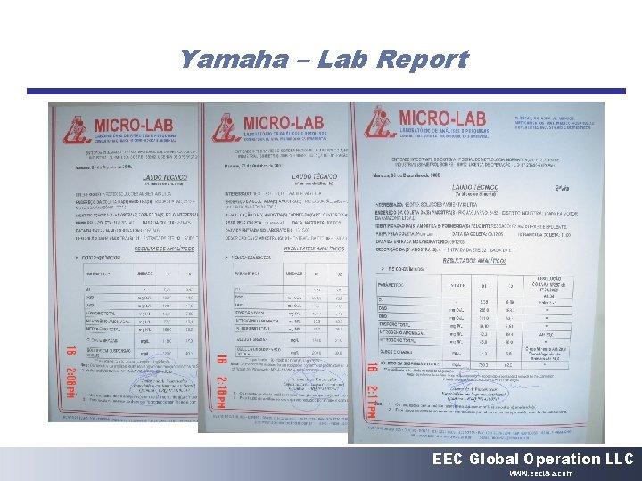 Yamaha – Lab Report EEC Global Operation LLC www. eecusa. com 