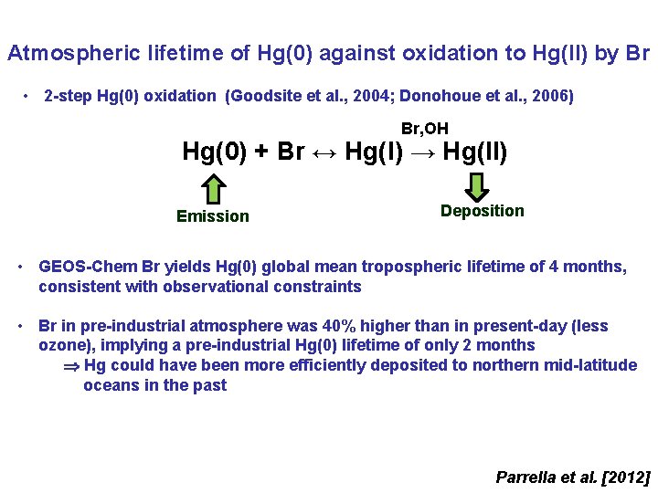 Atmospheric lifetime of Hg(0) against oxidation to Hg(II) by Br • 2 -step Hg(0)