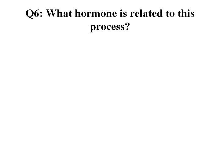 Q 6: What hormone is related to this process? Q 6: What hormone is related to this process?