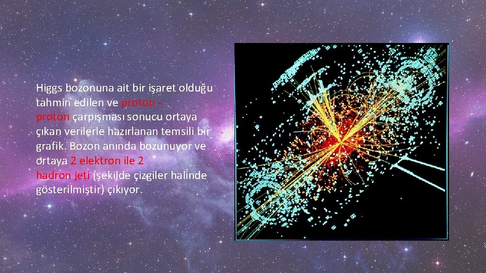 Higgs bozonuna ait bir işaret olduğu tahmin edilen ve proton - proton çarpışması sonucu