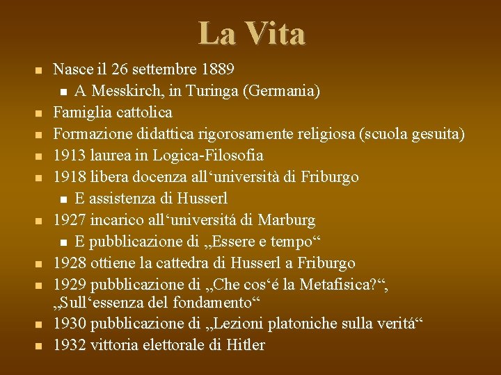 La Vita Nasce il 26 settembre 1889 A Messkirch, in Turinga (Germania) Famiglia cattolica