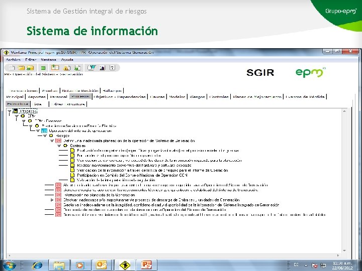 Sistema de Gestión integral de riesgos Sistema de información 
