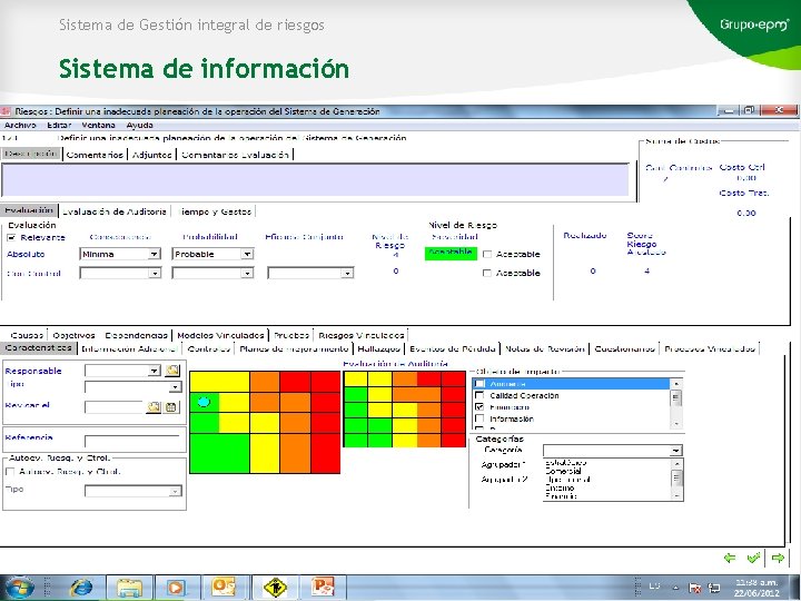 Sistema de Gestión integral de riesgos Sistema de información 