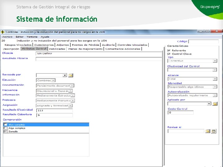 Sistema de Gestión integral de riesgos Sistema de información 
