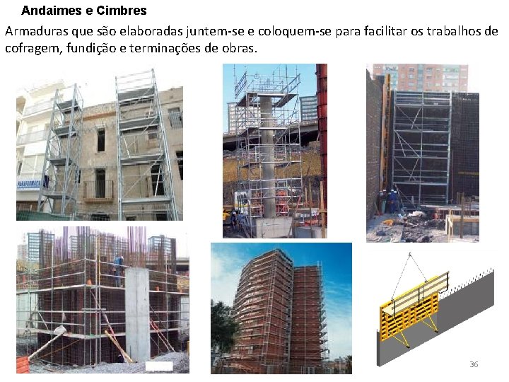Andaimes e Cimbres Armaduras que são elaboradas juntem-se e coloquem-se para facilitar os trabalhos Andaimes e Cimbres Armaduras que são elaboradas juntem-se e coloquem-se para facilitar os trabalhos