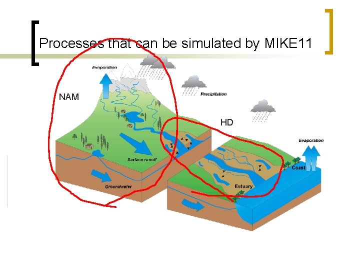 Processes that can be simulated by MIKE 11 NAM HD 