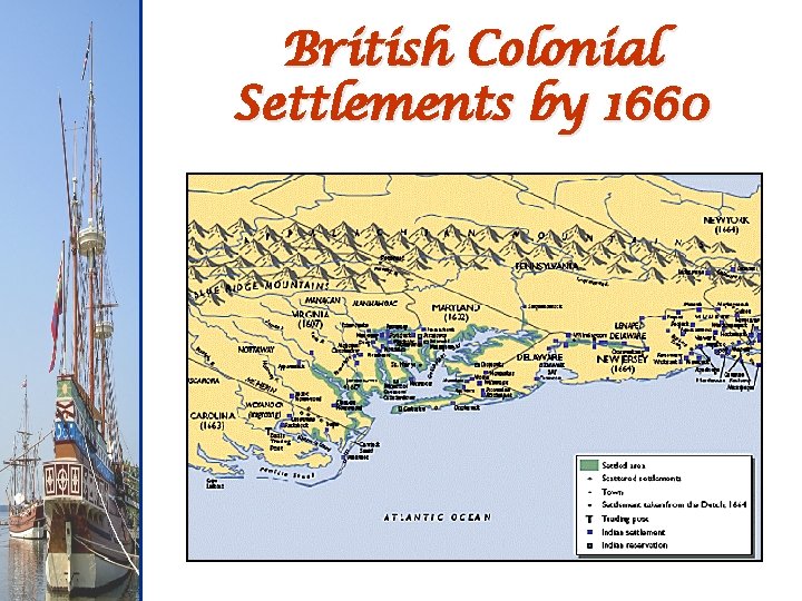 British Colonial Settlements by 1660 