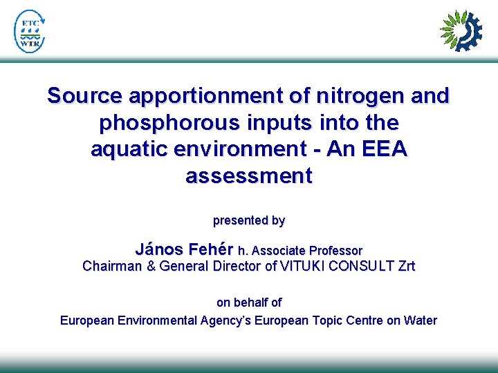 Source apportionment of nitrogen and phosphorous inputs into the aquatic environment - An EEA