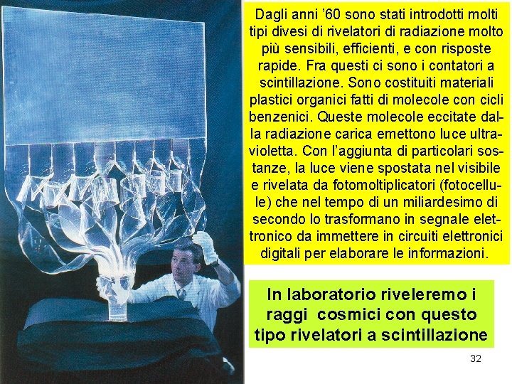 Dagli anni ’ 60 sono stati introdotti molti tipi divesi di rivelatori di radiazione