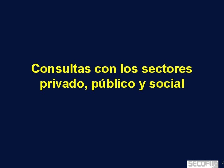 Consultas con los sectores privado, público y social 2 