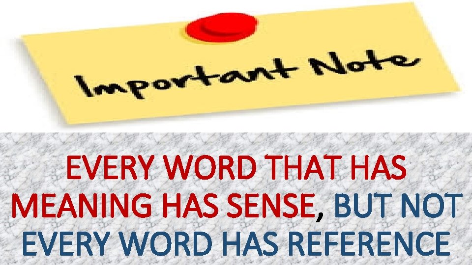 EVERY WORD THAT HAS MEANING HAS SENSE, BUT NOT EVERY WORD HAS REFERENCE 