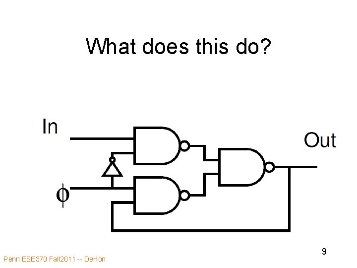 What does this do? Penn ESE 370 Fall 2011 -- De. Hon 9 What does this do? Penn ESE 370 Fall 2011 -- De. Hon 9