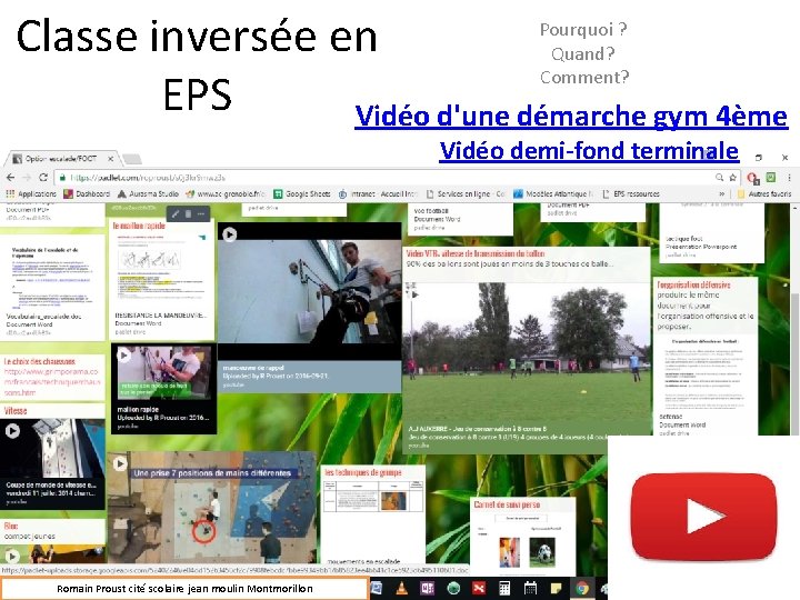 Classe inversée en EPS Vidéo d'une démarche gym 4ème Pourquoi ? Quand? Comment? Vidéo