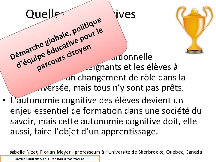 Quelles perspectives e u q i t i l o e p l ,