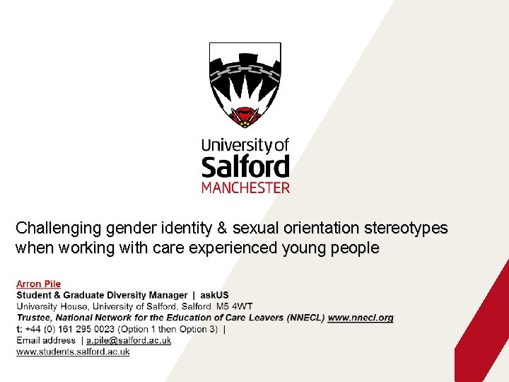 Challenging gender identity & sexual orientation stereotypes when working with care experienced young people
