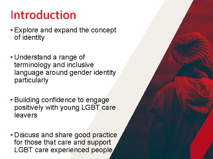 Introduction • Explore and expand the concept of identity • Understand a range of