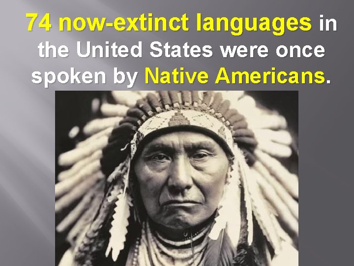 74 now-extinct languages in the United States were once spoken by Native Americans. 