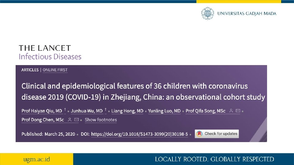 Clinical epidemiological features of children with coronavirus disease