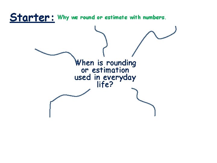 Starter: Why we round or estimate with numbers. When is rounding or estimation used