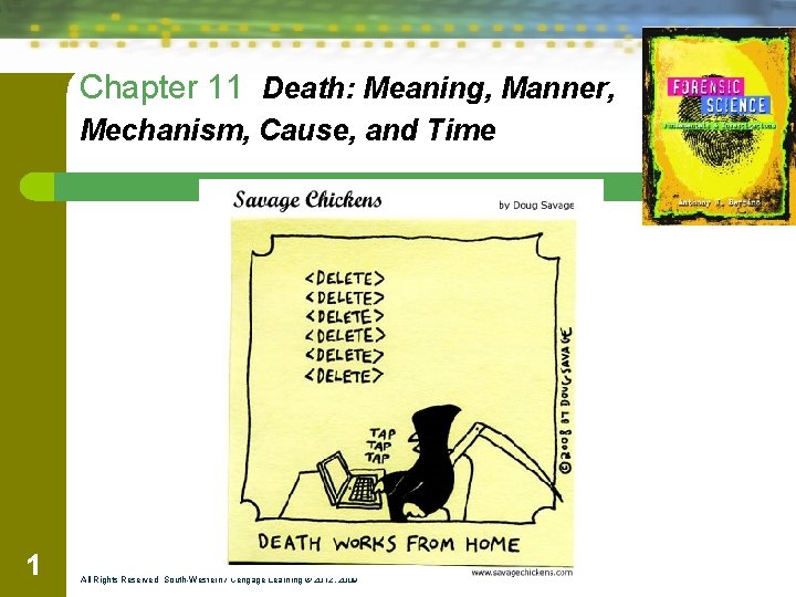 Chapter 11 Death: Meaning, Manner, Mechanism, Cause, and Time 1 All Rights Reserved South-Western