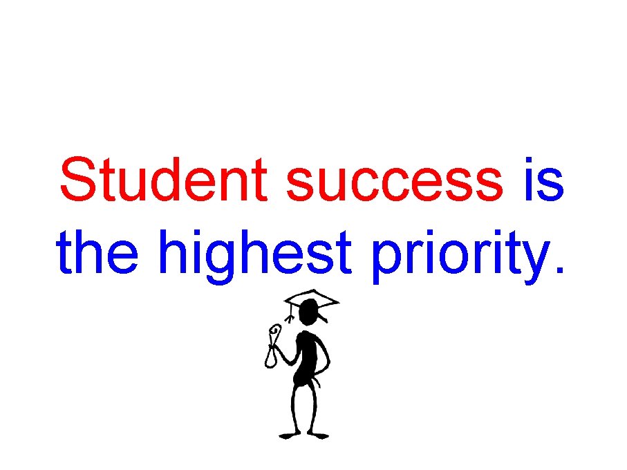 Student success is the highest priority. 