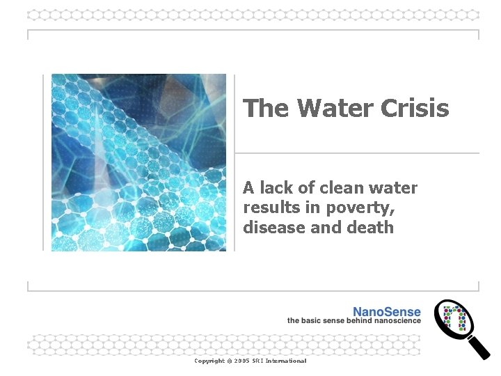 The Water Crisis A lack of clean water