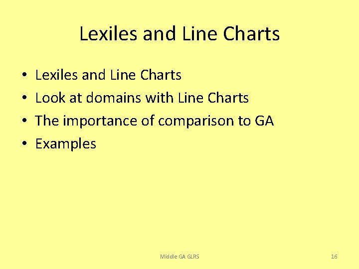 Lexiles and Line Charts • • Lexiles and Line Charts Look at domains with