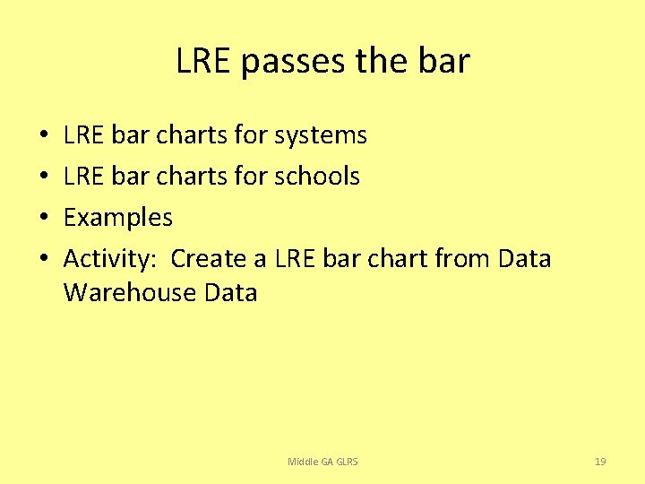 LRE passes the bar • • LRE bar charts for systems LRE bar charts