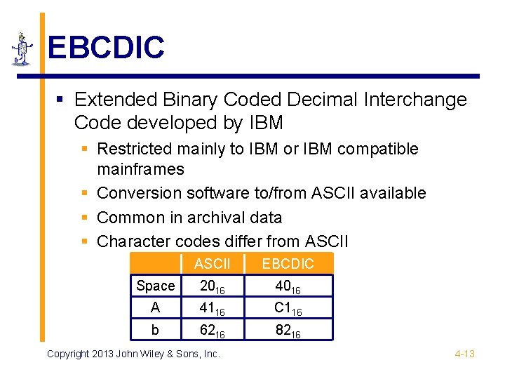 EBCDIC § Extended Binary Coded Decimal Interchange Code developed by IBM § Restricted mainly