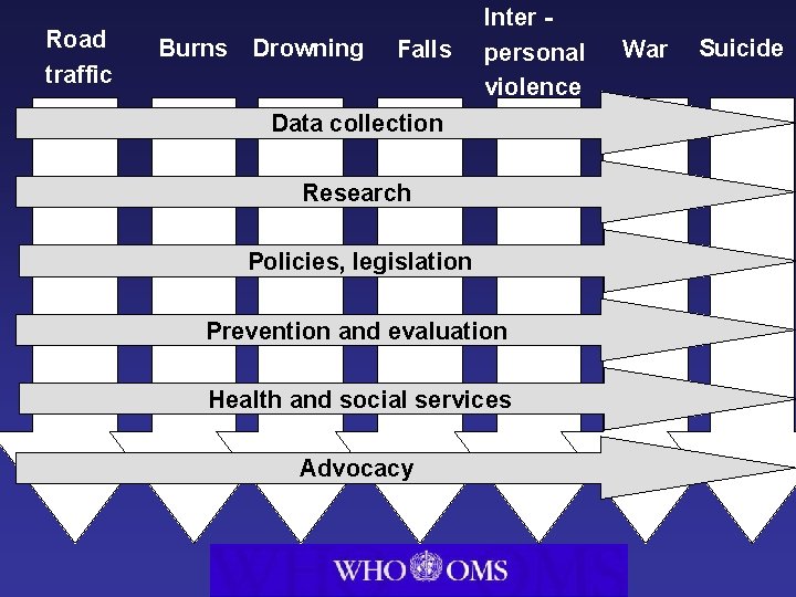 Road traffic Burns Drowning Falls Health Data collection Trans port Research Inter personal violence