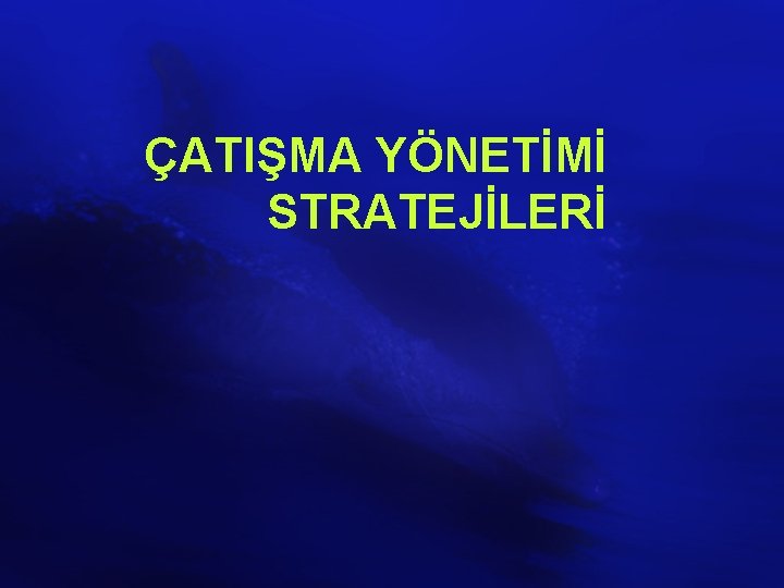 ÇATIŞMA YÖNETİMİ STRATEJİLERİ 