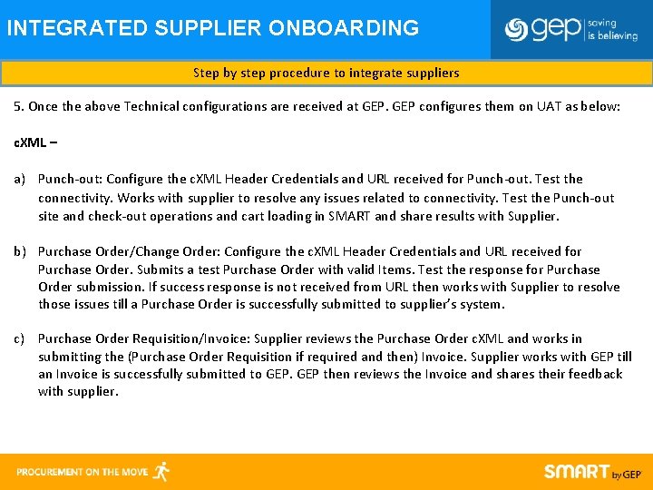 INTEGRATED SUPPLIER ONBOARDING PROCESS Step by step procedure to integrate suppliers 5. Once the