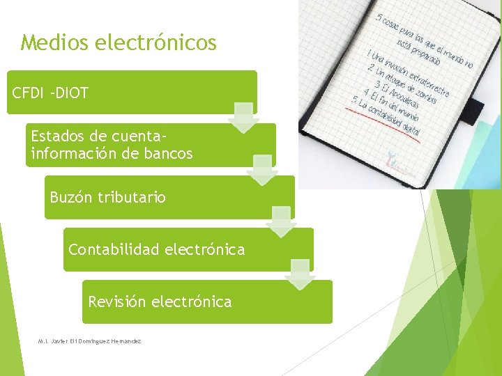 Medios electrónicos CFDI -DIOT Estados de cuentainformación de bancos Buzón tributario Contabilidad electrónica Revisión Medios electrónicos CFDI -DIOT Estados de cuentainformación de bancos Buzón tributario Contabilidad electrónica Revisión