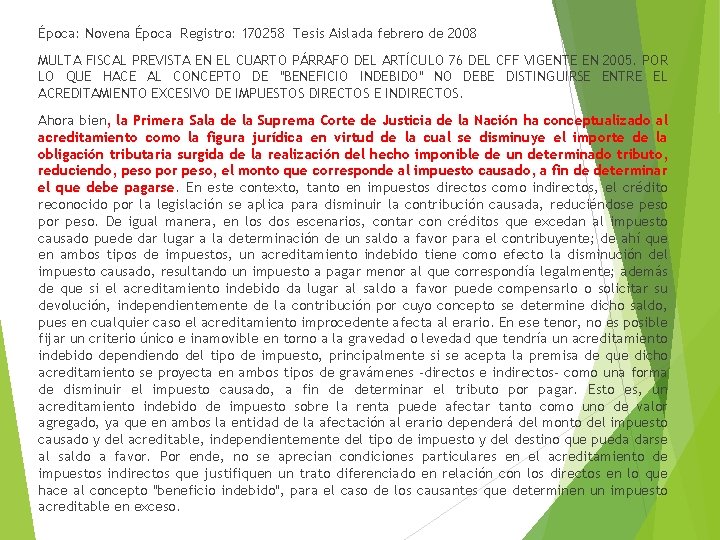 Época: Novena Época Registro: 170258 Tesis Aislada febrero de 2008 MULTA FISCAL PREVISTA EN Época: Novena Época Registro: 170258 Tesis Aislada febrero de 2008 MULTA FISCAL PREVISTA EN