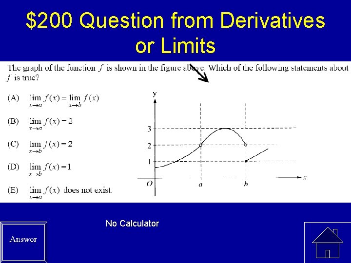 $200 Question from Derivatives or Limits No Calculator 